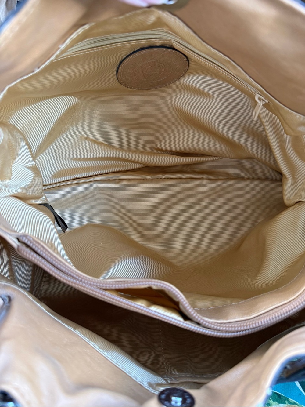 Etienne Aigner Cream Canvas Shoulder Bag with Tan  Trim NWT - Picture 9 of 14
